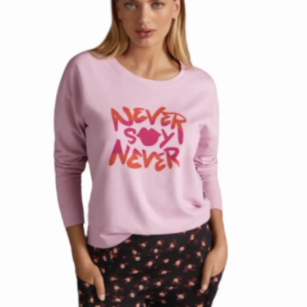 Cabi NSN Sweatshirt #4256 Pink Graphic Sweatshirt